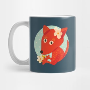 Cute Fox And Flowers Mug